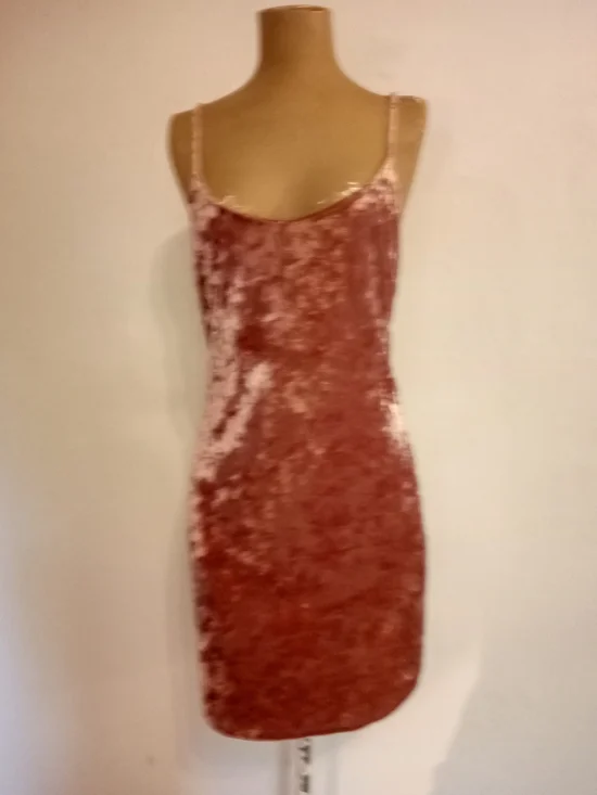 Vintage Forever 21 Velvet Spaghetti Strap Mini Dress in Dusty Rose - Picture 1 of 4